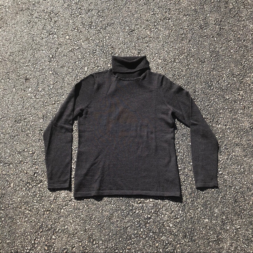 100% merino wool grey turtleneck Ralph Lauren